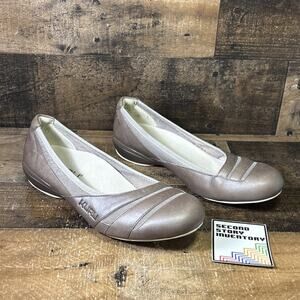 Kuru Shoes Womens 8.5 Grace Slip On Gray Casual Comfort Low Top Round Toe Flats